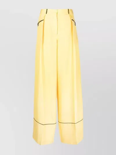 Bally Contrast Piping Pants Yellow