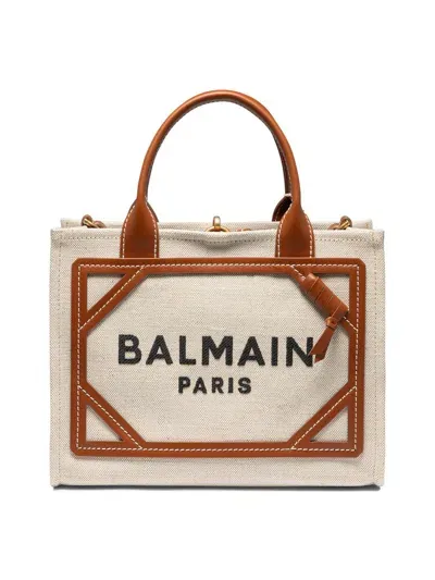 Balmain B-army Tote Bag In Brown