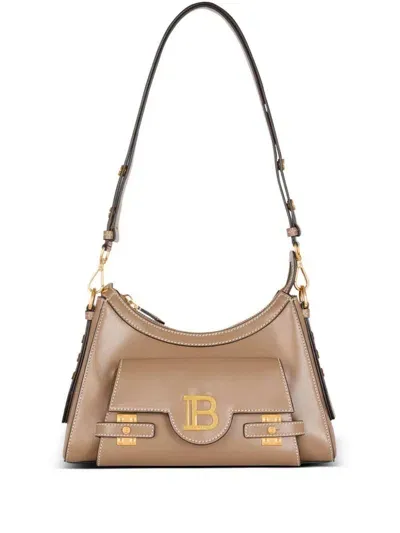 Balmain B-buzz Hobo Bag In Brown