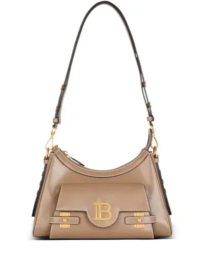 Balmain B-buzz Shoulder Bag In Brown