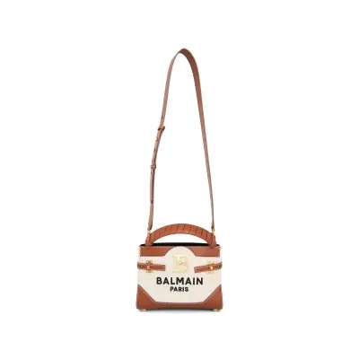 Balmain B-buzz Top Handle 22 Bag In Brown