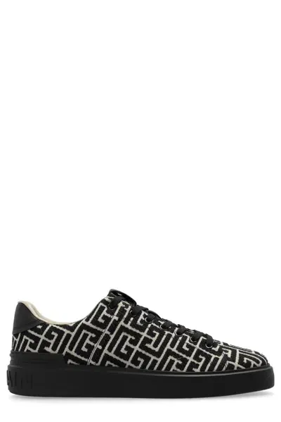 Balmain B-court Monogram Low Top Sneaker In Multi