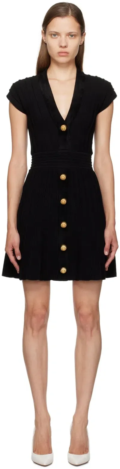 Balmain Black Flare Minidress