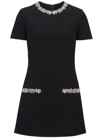 Balmain Embroidered Shift Dress In Black