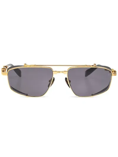 Balmain Eyewear Pilot-frame Sunglasses In ゴールドトーン