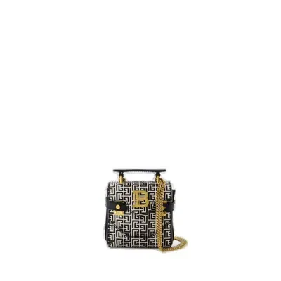 Balmain Bbuzz 12 Mini Monogram Crossbody Bag In Multi