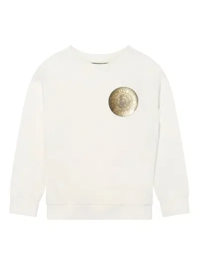 Balmain Kids' Logo-print Sweatshirt In White