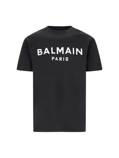 Balmain Logo T-shirt In Black  