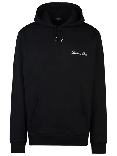 Balmain Signature Black Cotton Sweatshirt