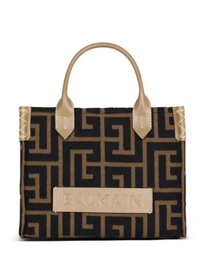 Balmain Small B-army Labyrinth-jacquard Tote Bag In Multi