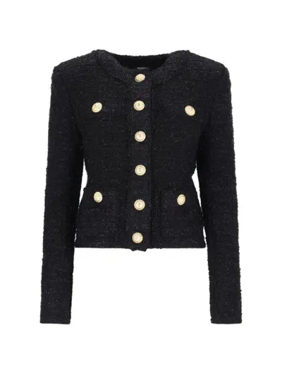 Balmain Tweed Jacket In Black