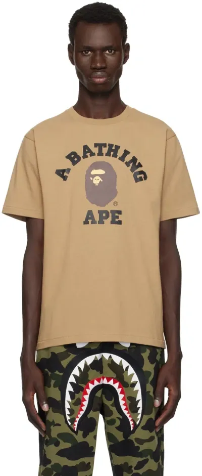 Bape Beige College T-shirt