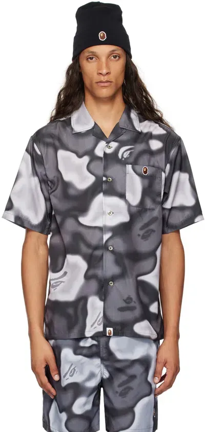 Bape Black & Gray Liquid Camo One Point Shirt