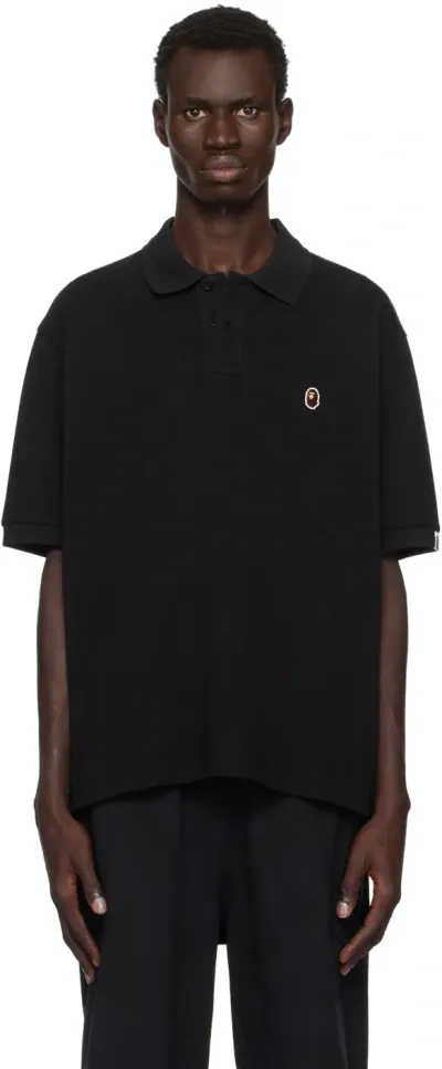 Bape Black Ape Head One Point Relaxed Fit Polo