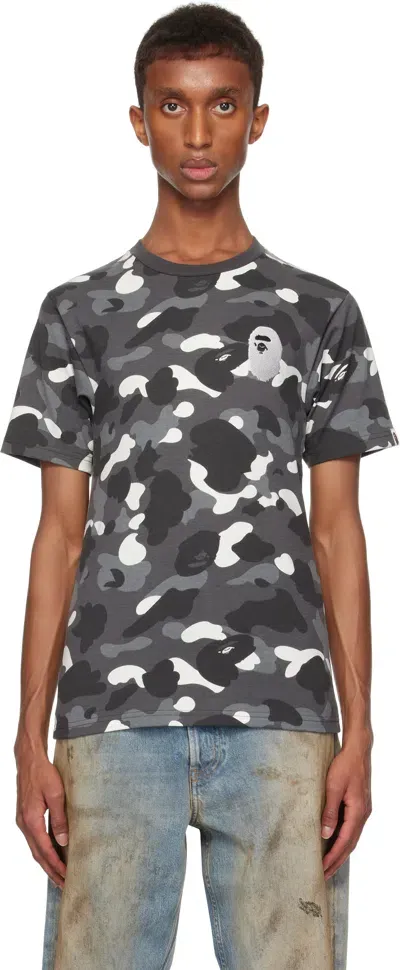 Bape Black City Camo Large Ape Head T-shirt