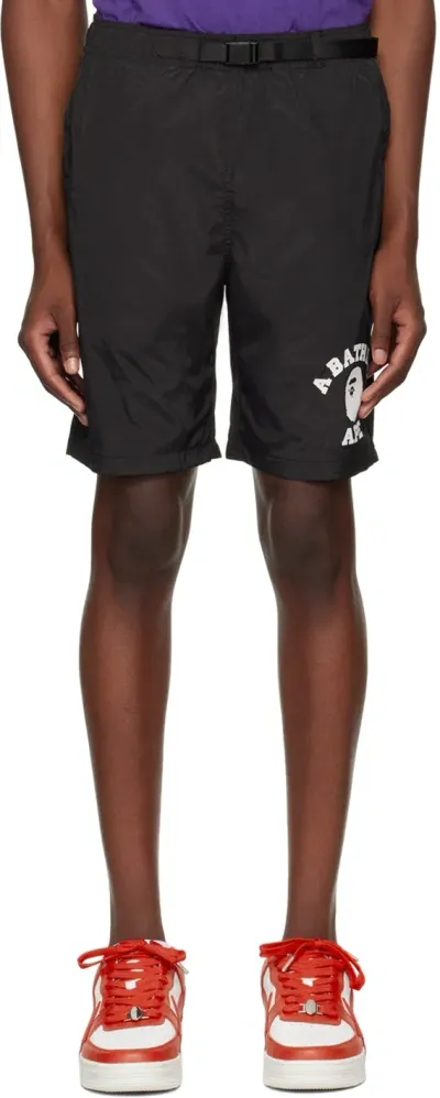 Bape Black College Beach Shorts