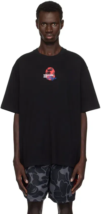 Bape Black Floral Solid Camo Medium Ape Head T-shirt