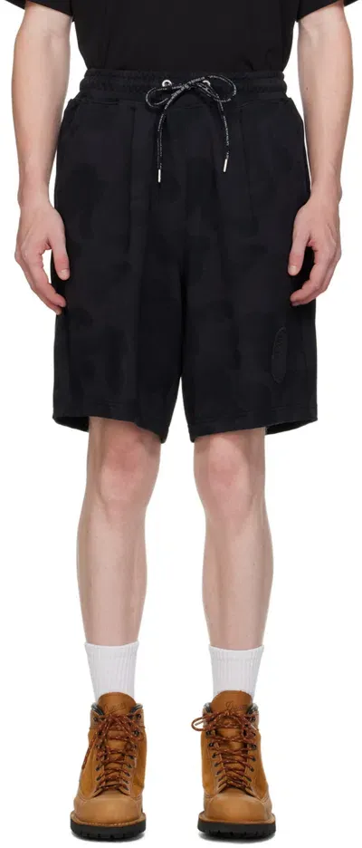 Bape Black Ink Camo Ape Head Patch Shorts