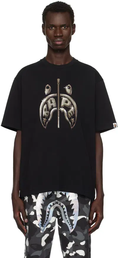 Bape Black Mad Shark Photo Print Relaxed Fit T-shirt