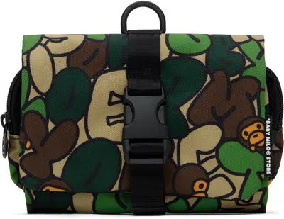 Bape Brown & Green Baby Milo Hanging Case Pouch In Gra