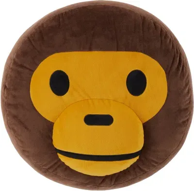 Bape Brown & Orange Baby Milo Seat Cushion In Animal Print