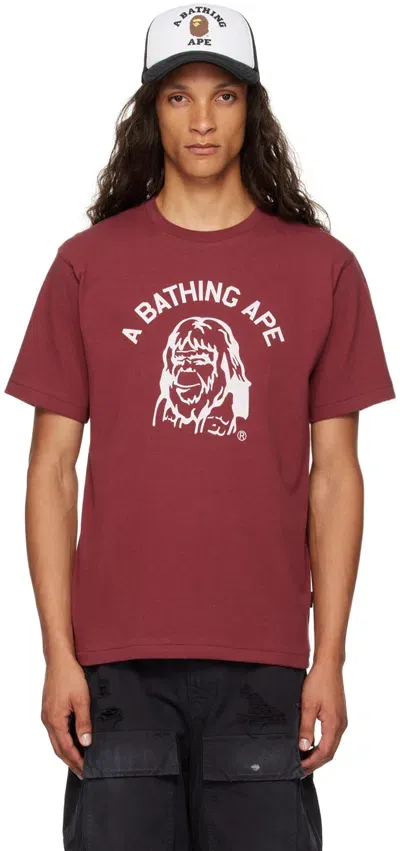 Bape Burgundy Archive Graphic T-shirt