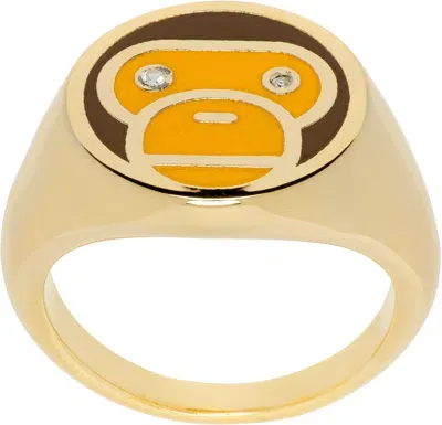 Bape Gold Baby Milo Signet Ring