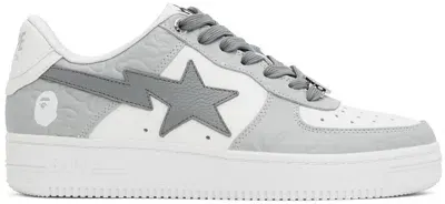 Bape Gray & White Sta #4 Sneakers