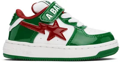 Bape Kids Green & White Sta #2 K2 Sneakers In Grn-green