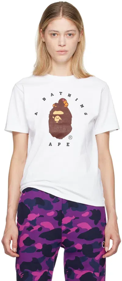 Bape White Lisa On Ape Head T-shirt