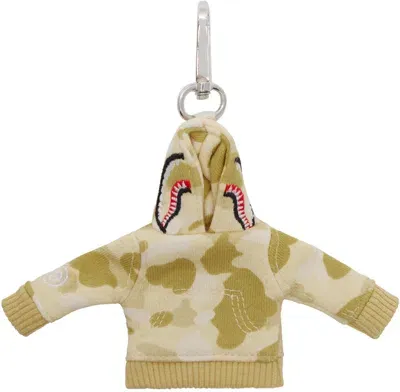 Bape Yellow Color Camo Shark Keychain In Gold