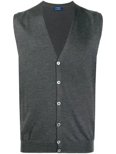 Barba Cardigan Con Scollo A V In Gray