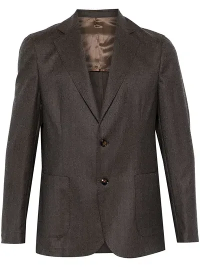 Barba Virgin Wool Blazer In Gray