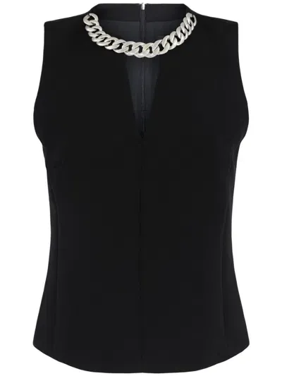 Barbara Bui Chain Neckline Tank In Black