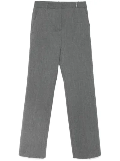 Barbara Bui Logo-debossed Trousers In Grey