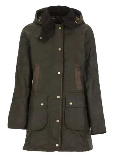 Barbour Bower Wax Jacket In Green