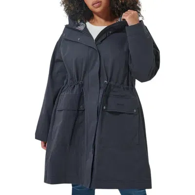 Barbour Bowlees Waterproof Longline Jacket In Dk Navy/dress