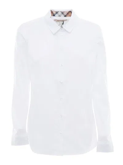 Barbour Collared Button In White