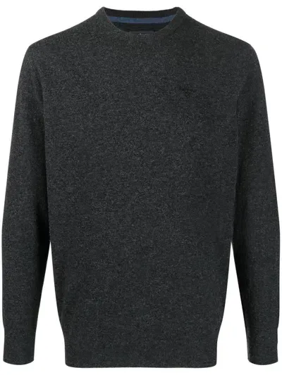 Barbour Crew Neck Wool Jumper In Grey