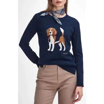 Barbour Fareham Dog Sweater In Navy