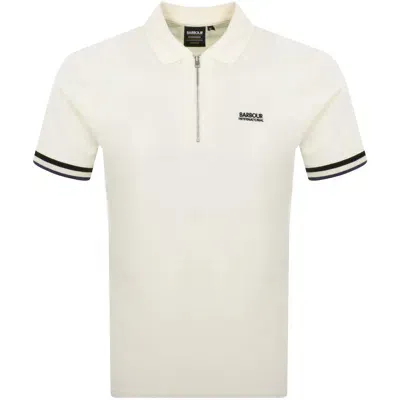 Barbour International Buxton Polo T Shirt Cream In Neutral