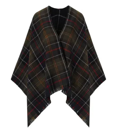 Barbour Montieth Classic Tartan Cape In Green