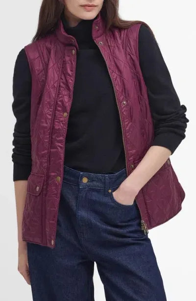 Barbour Wray Fleece Lined Vest In Purple