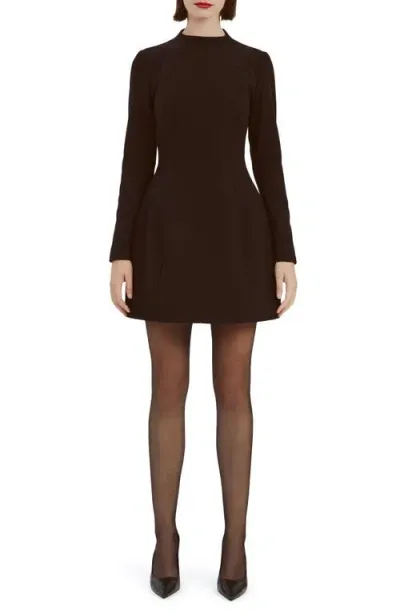 Bardot Delphi Long Sleeve Minidress In Black