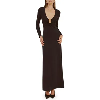 Bardot Remmy Long Sleeve Knit Maxi Dress In Black