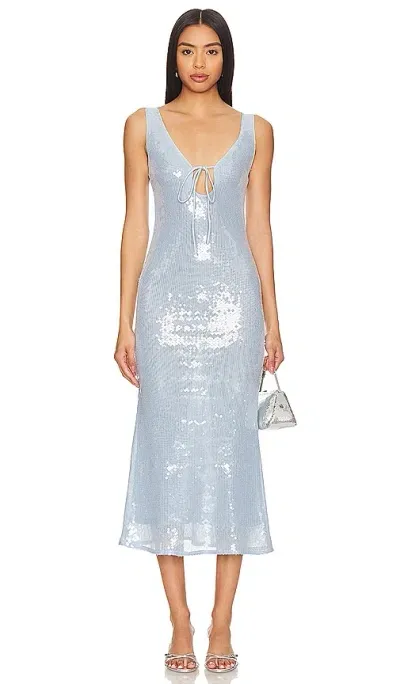 Bardot Sequin Midi Dress In Blue