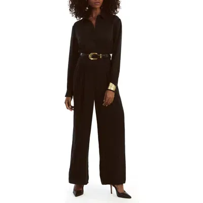 Bardot Zarri Long Sleeve Jumpsuit In Black