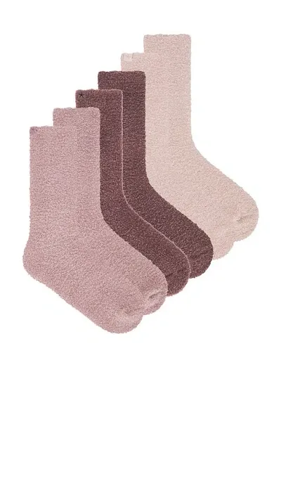 Barefoot Dreams Cozychic 3 Pair Sock Set In Agate Multi