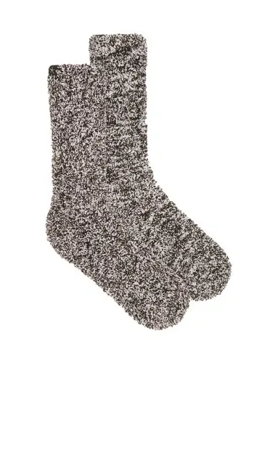 Barefoot Dreams Cozychic Heathered Socks In Olive Branch & White