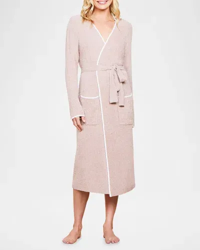 Barefoot Dreams Cozychic Lite Ribbed Midi Robe In Willow/pearl